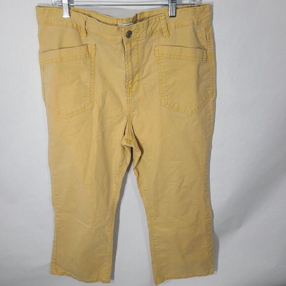 Kensie Girl Denim - Kensie Jeans Yellow The Savannah High Rise Flare Crop 14/32 Casual Denim‎